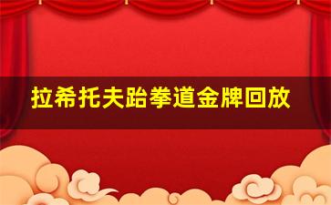 拉希托夫跆拳道金牌回放