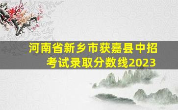 河南省新乡市获嘉县中招考试录取分数线2023