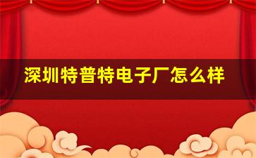 深圳特普特电子厂怎么样